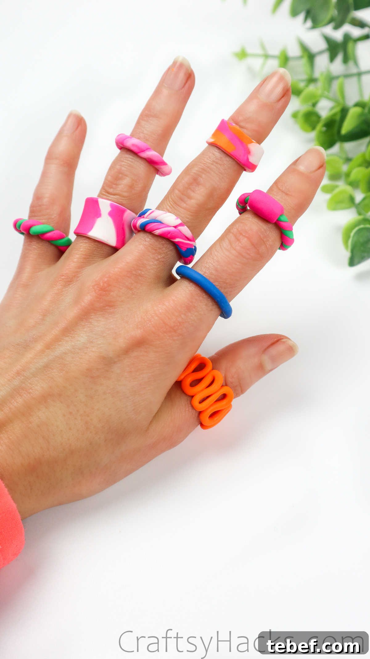 DIY Polymer Clay Rings: Step-by-Step Guide for Stunning Designs 2 clay rings on hand