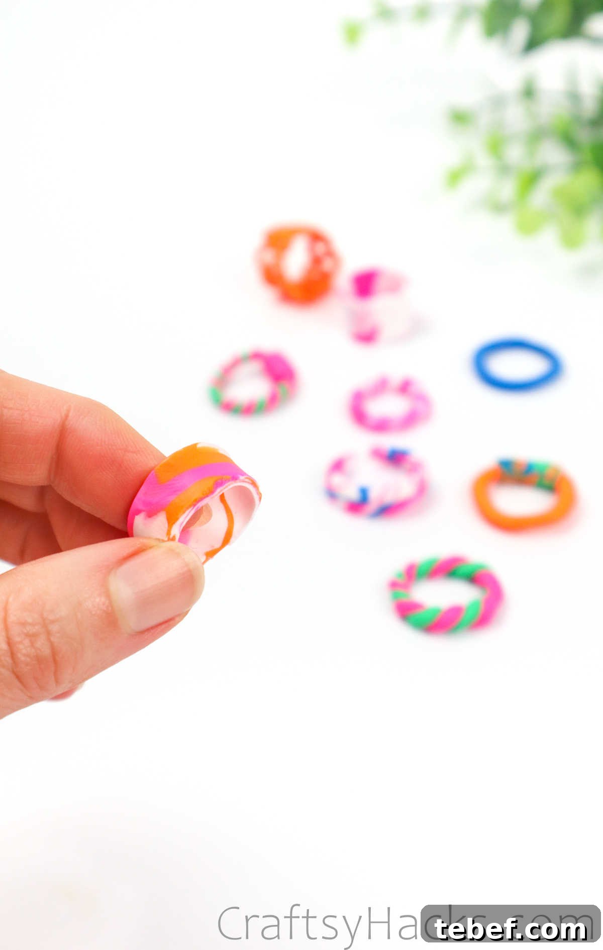 DIY Polymer Clay Rings: Step-by-Step Guide for Stunning Designs 3 holding clay ring