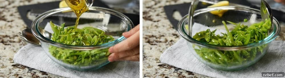 Crisp Sugar Snap Pea Salad with Lemon-Parmesan Dressing 8 dressing sugar snap peas