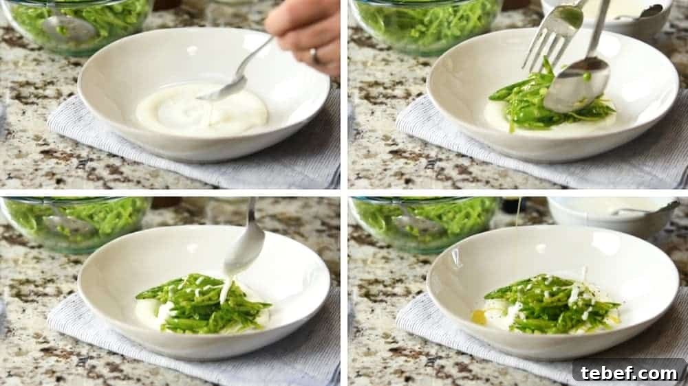 Crisp Sugar Snap Pea Salad with Lemon-Parmesan Dressing 9 plating sugar snap pea salad