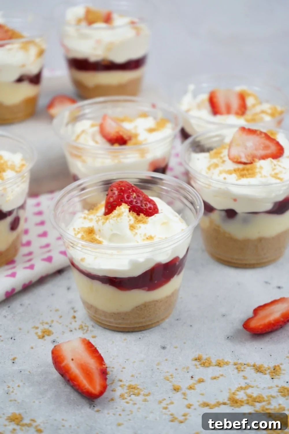 Strawberry Pie Filling Parfait Cups with Creamy Layers 5 Easy strawberry and pudding parfaits