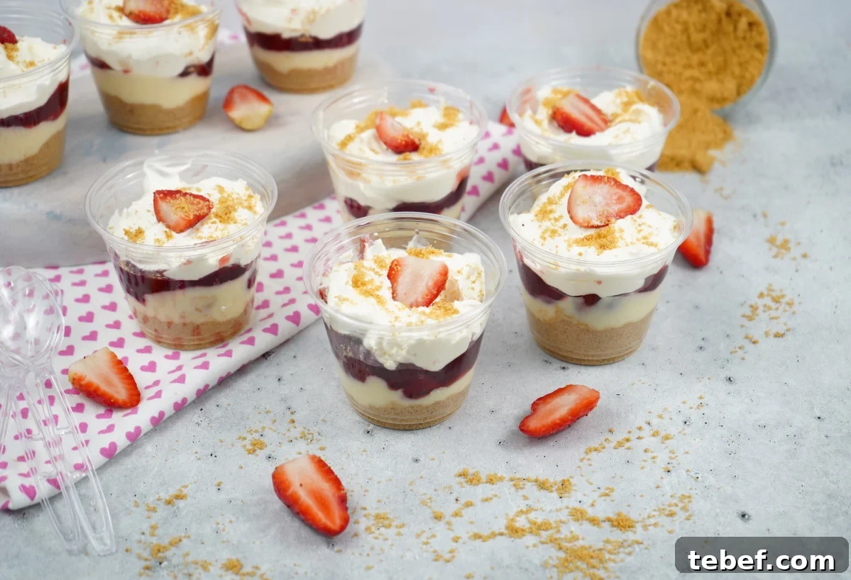 Strawberry Pie Filling Parfait Cups with Creamy Layers 2 Strawberry Parfait Cups