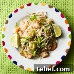Plate of shrimp stir fry.