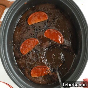 Slow Cooker Chocolate Orange Pudding Recipe 14 Chocolate Orange Pudding made in the slow cooker, ready to be served.