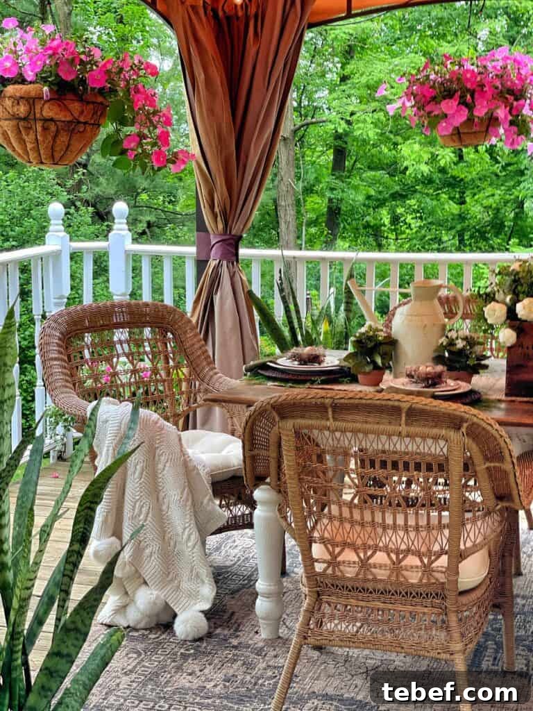 Chic Summer Dinner Party Ideas to Impress Your Guests 14 outdoor table with chairs under pergola on back deck
