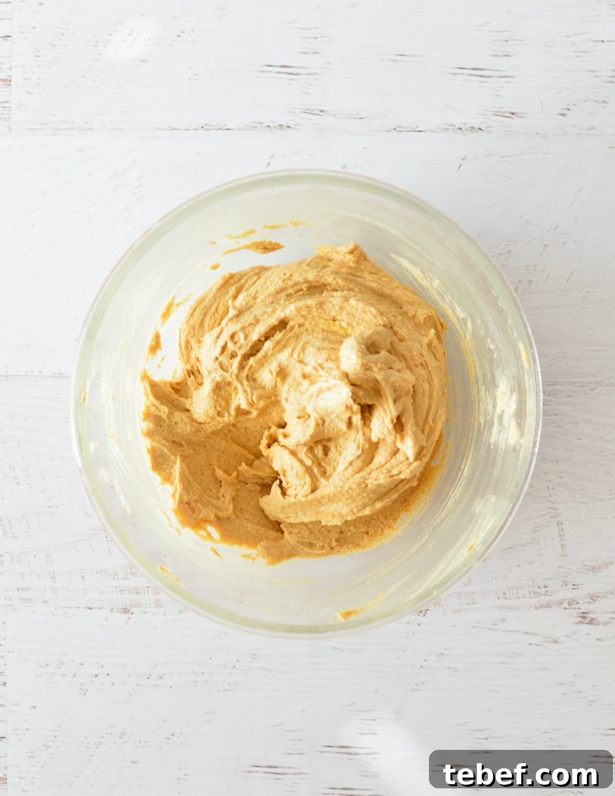 Irresistibly Chewy Peanut Butter Cookie Recipe 6 peanut butter cookie dough in bowl.
