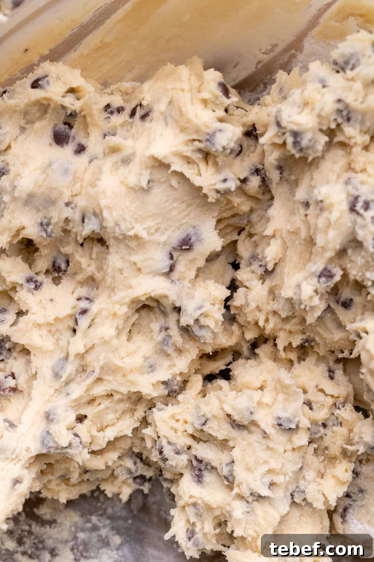 Cookie Dough Brownies Recipe: Fudgy Brownies with Edible Cookie Dough 9 Edible cookie dough in a glass bowl.