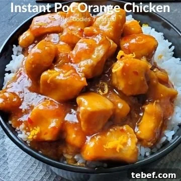 Instant Pot Shrimp Stir-Fry: Quick Garlic Soy Recipe 12 Instant Pot Orange Chicken in black bowl