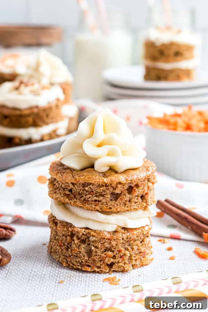 Layered carrot cake with cream cheese frosting.