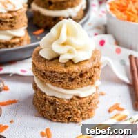 Layered carrot cake with frosting.
