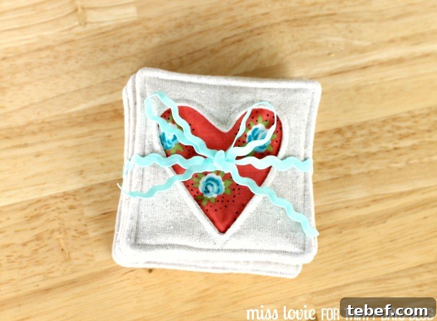 002 Fabric Heart Coasters