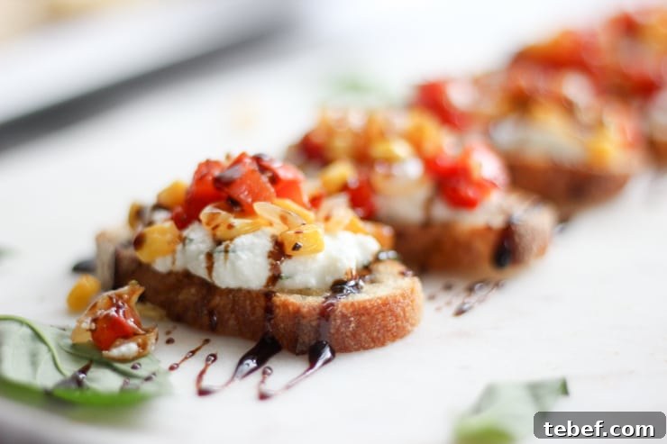 closeup of Whipped Ricotta Crostini