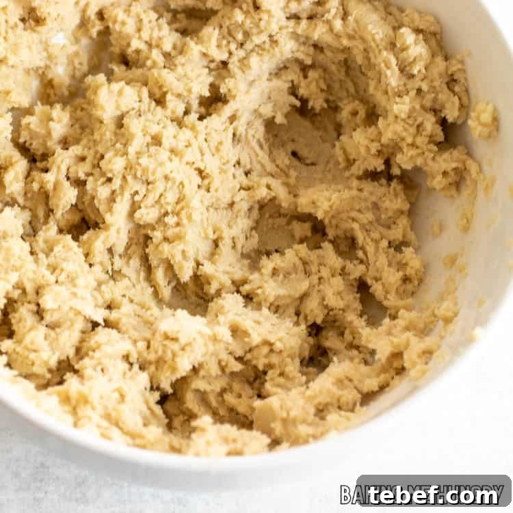 creamed butter and sugar in bowl