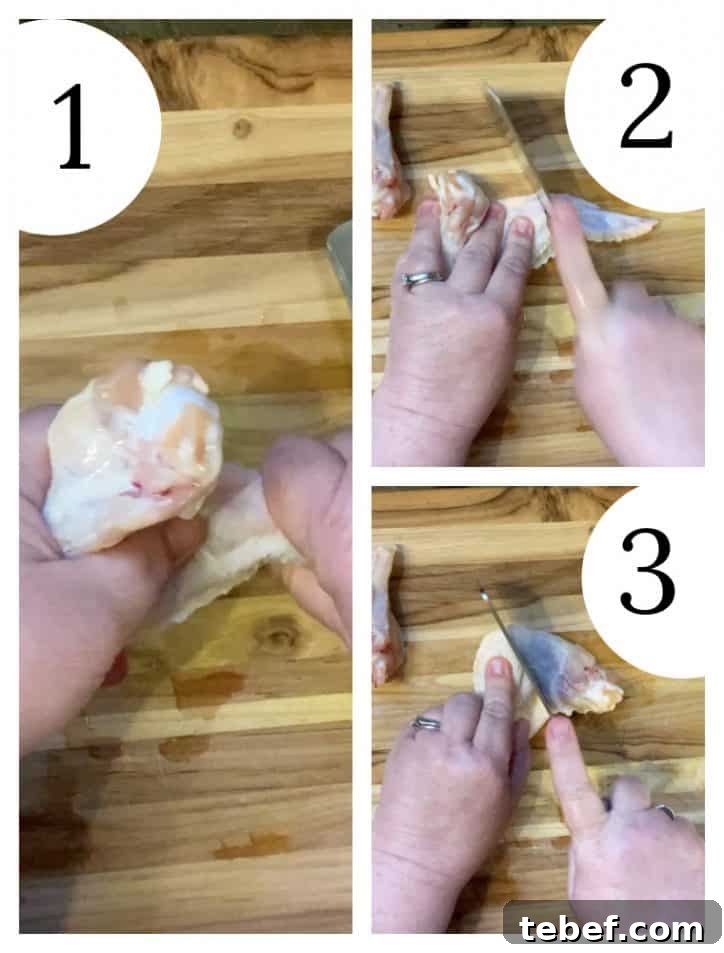 How to Break Down Chicken Wings for Crispy Cooking 4 ingredients on cutting board