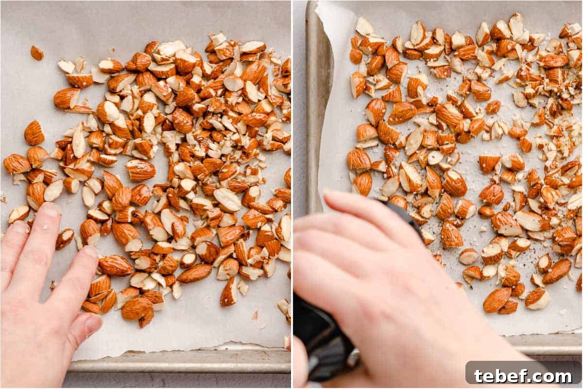prepping almonds
