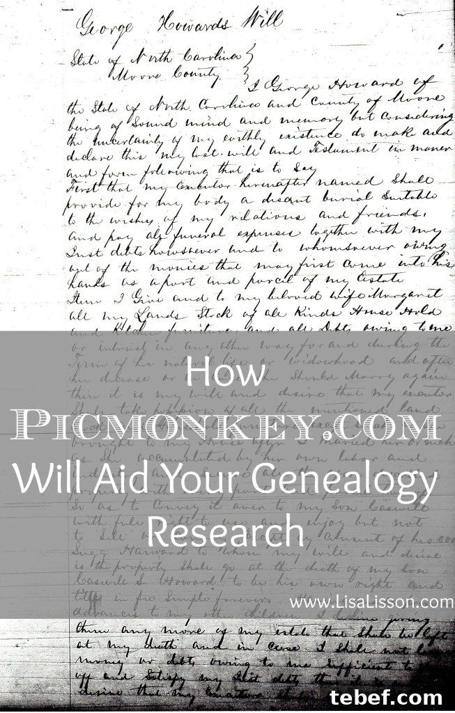 How PicMonkey Can Improve Your Genealogy Research 9 PicMonkey and other photo editing software can be used in your genealogy research to enhance document images for easier reading and analysis.