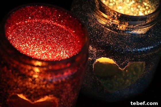 Mess-Free Glitter Tea Light Lanterns for Sparkling Home Decor 11 Glittered Tea Light Luminaries - Happy Hooligans