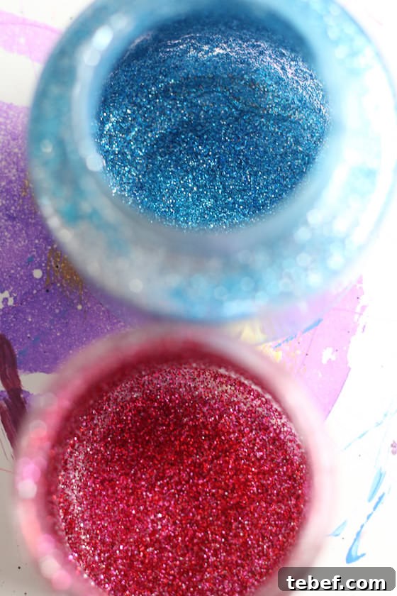 Mess-Free Glitter Tea Light Lanterns for Sparkling Home Decor 9 jars sprinkled with glitter inside