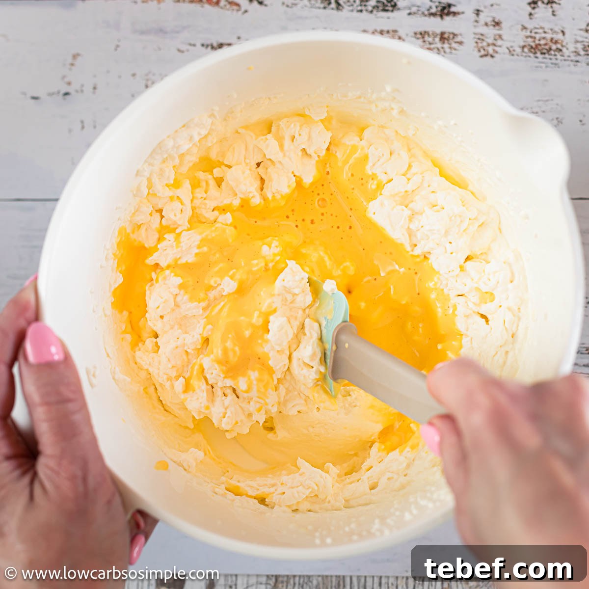 Folding In Yolks to Whipped Cream | Low-Carb, So Simple