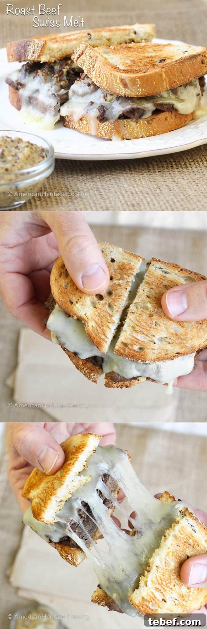 Roast Beef Swiss Melt - The BEST roast beef sandwich ever! No soggy bread, tons of flavor and all the melty, cheesy goodness you can handle! 