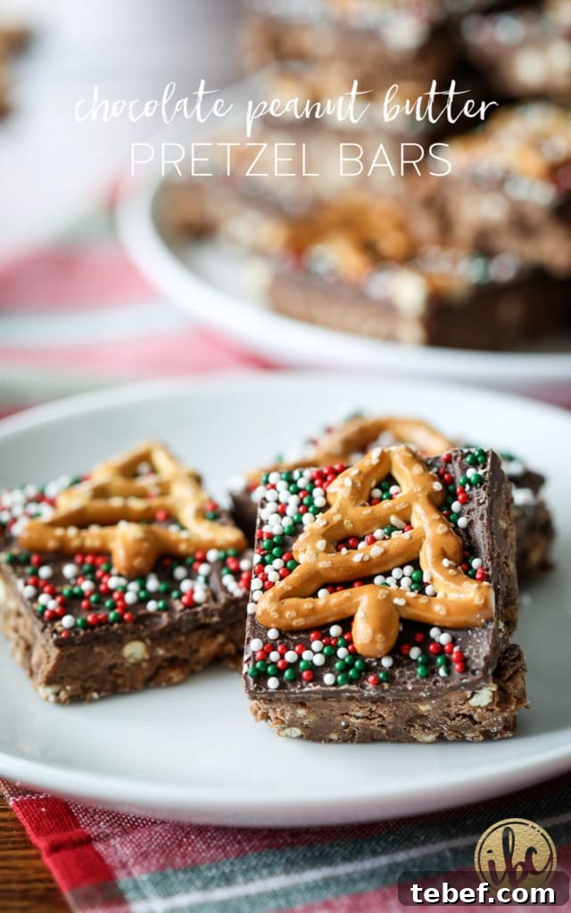 Chocolate Peanut Butter Pretzel Bars Recipe — Crunchy No-Bake Treat 2 Chocolate Peanut Butter Pretzel Bars
