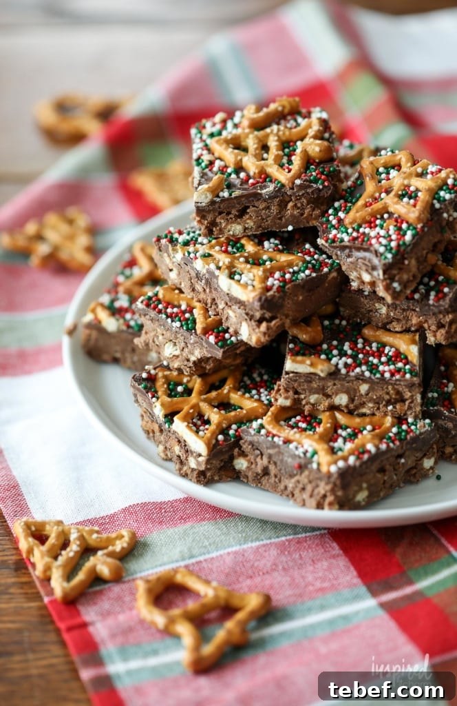 Chocolate Peanut Butter Pretzel Bars Recipe — Crunchy No-Bake Treat 4 Peanut Butter and Chocolate Pretzel Bars