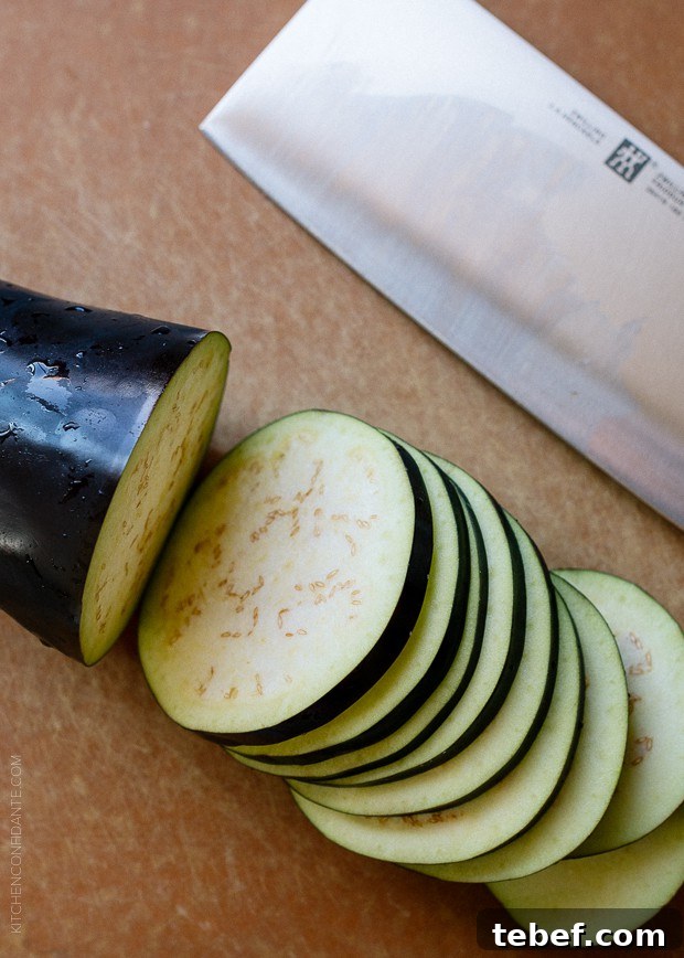 Sliced eggplant.