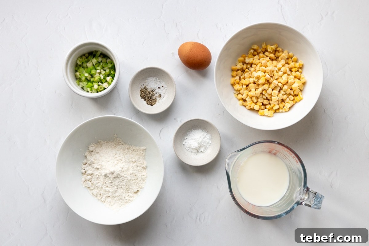 Crispy Sweetcorn and Spring Onion Fritters Recipe 3 Ingredients for sweetcorn fritters