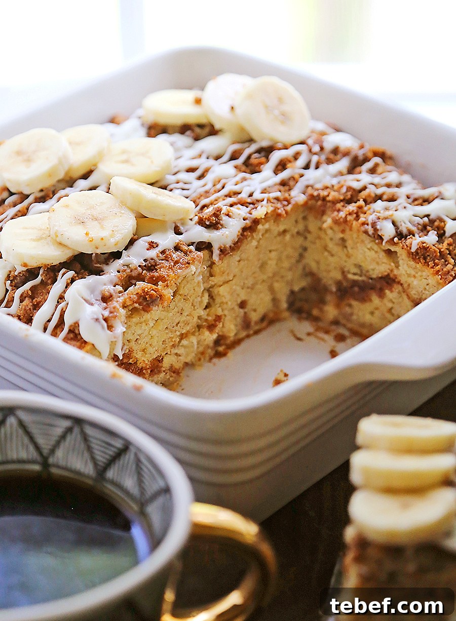 Moist Banana Coffee Cake Recipe with Brown Sugar Glaze 2 Banana coffee cake