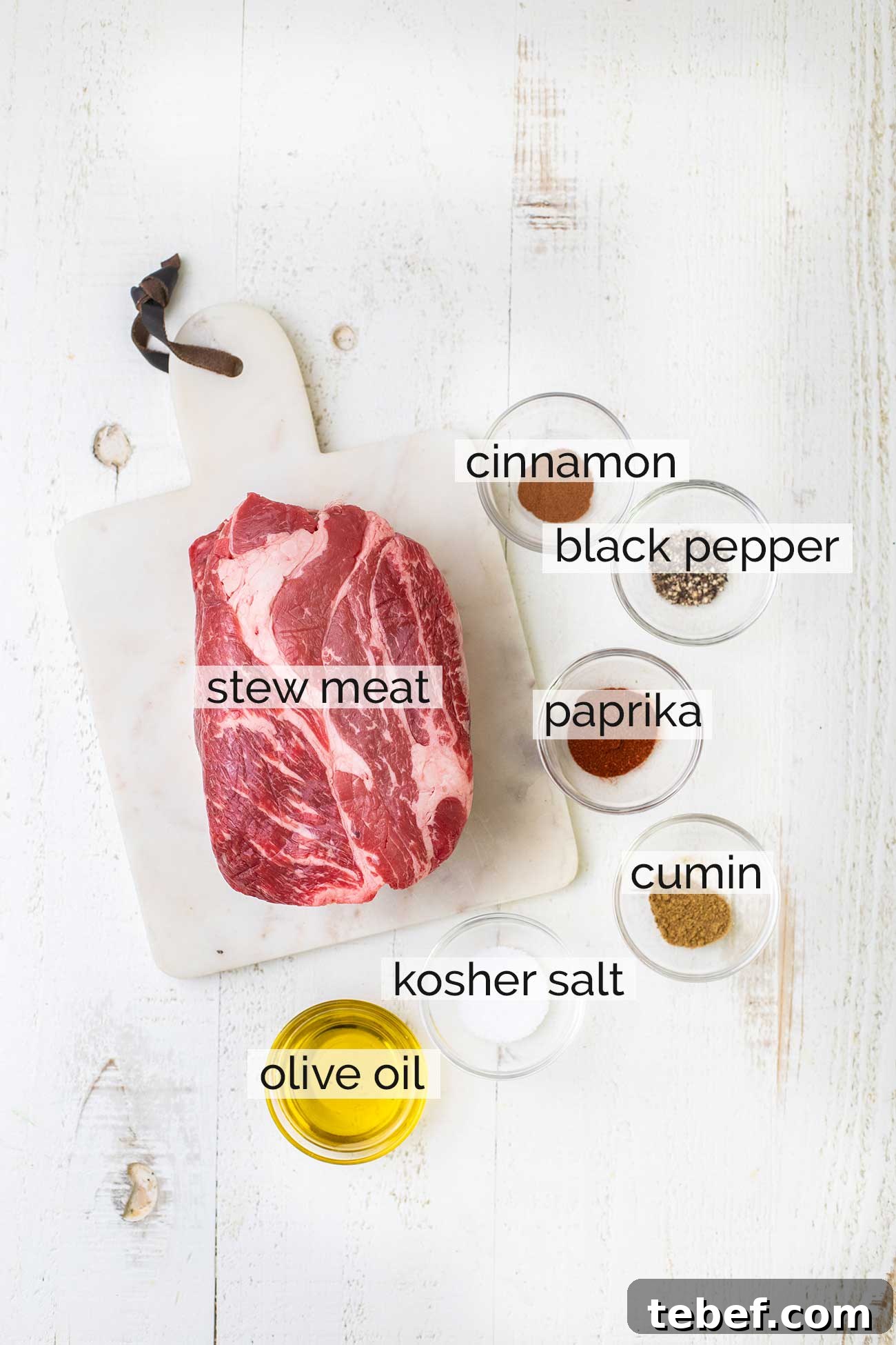 Moroccan Beef Tagine Recipe: Traditional Slow-Cooked Stew 4 The ingredients needed to prepare the beef to stew.