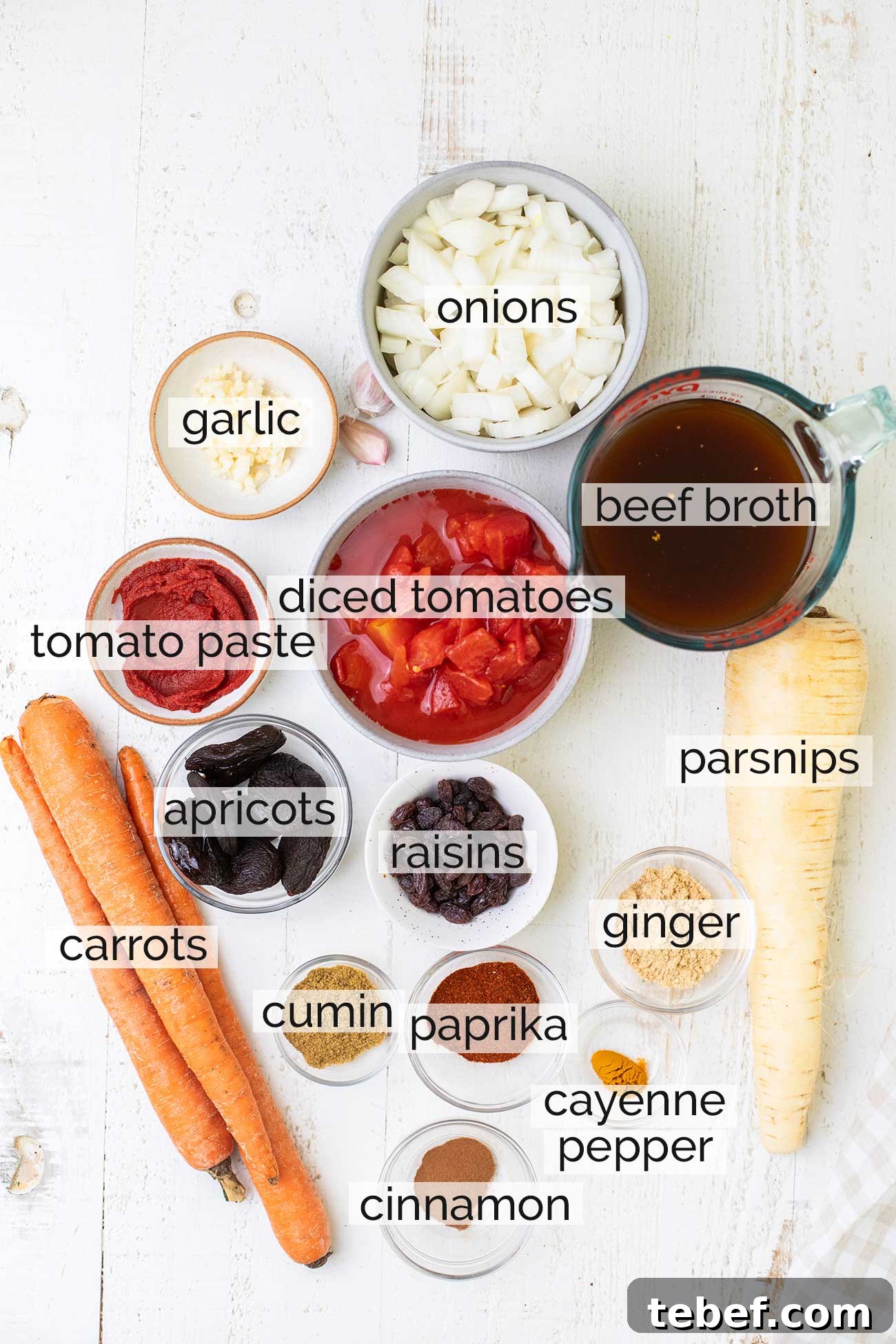Moroccan Beef Tagine Recipe: Traditional Slow-Cooked Stew 5 The ingredients used to make an earthy Moroccan stew.