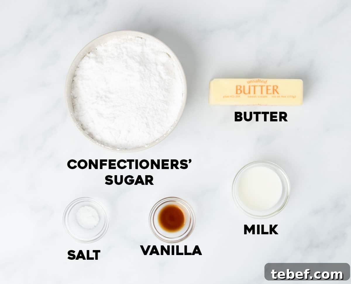 Gluten-Free Vanilla Cupcakes Recipe for Moist, Fluffy Results 19 ingredients for vanilla buttercream frosting in small bowls with names of ingredients in black type