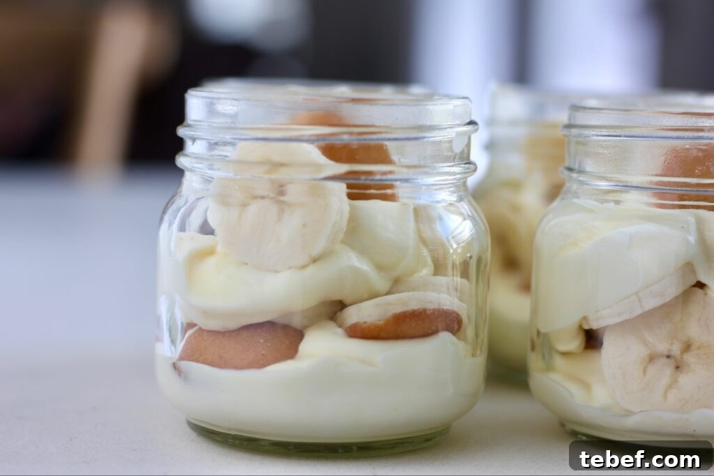 Creamy Banana Pudding Cups Recipe — No-Bake Dessert Cups 5 finished banana pudding cups