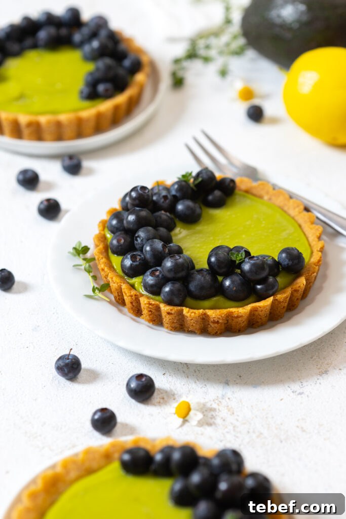 Avocado Blueberry Tarts by Baking The Goods