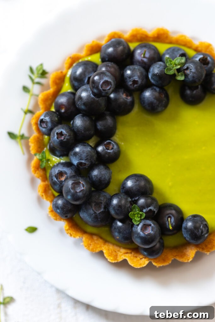 Avocado Blueberry Tarts with Almond Shortbread by Baking The Goods