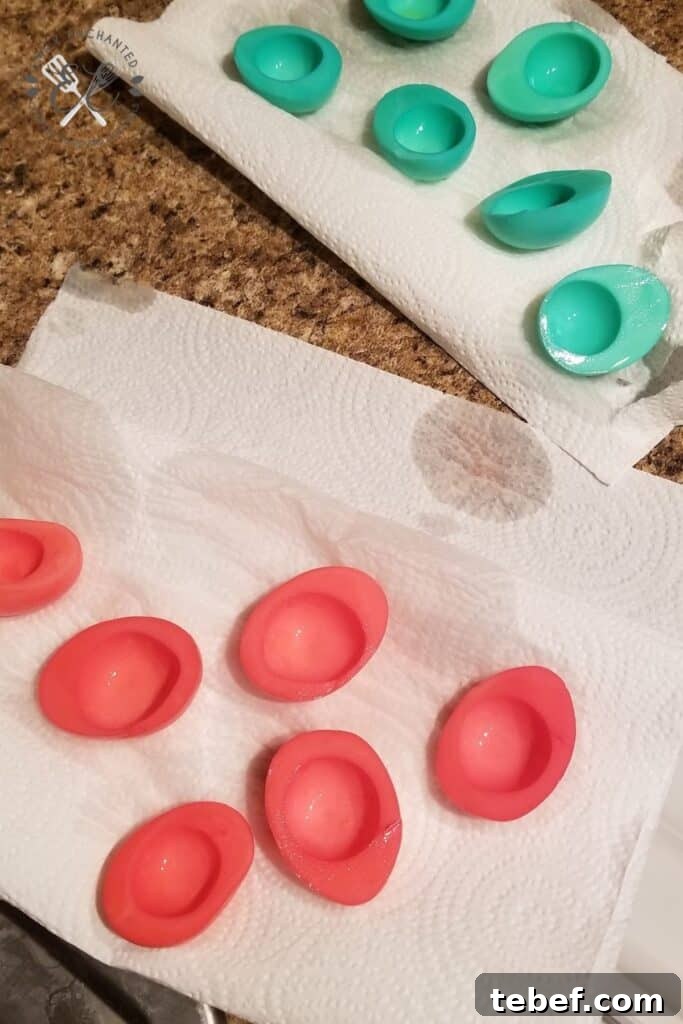 Red and Green Deviled Eggs