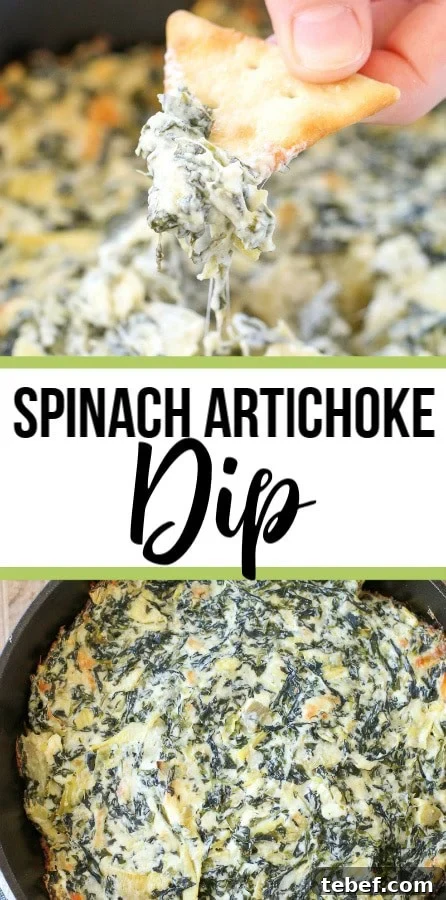 How To Make The BEST Spinach Artichoke Dip Recipe - Baked in the oven and super creamy! Spinach Artichoke Dip Recipe
