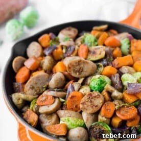 Sausage and roasted fall vegetables.