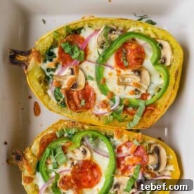 Pizza stuffed spaghetti squash
