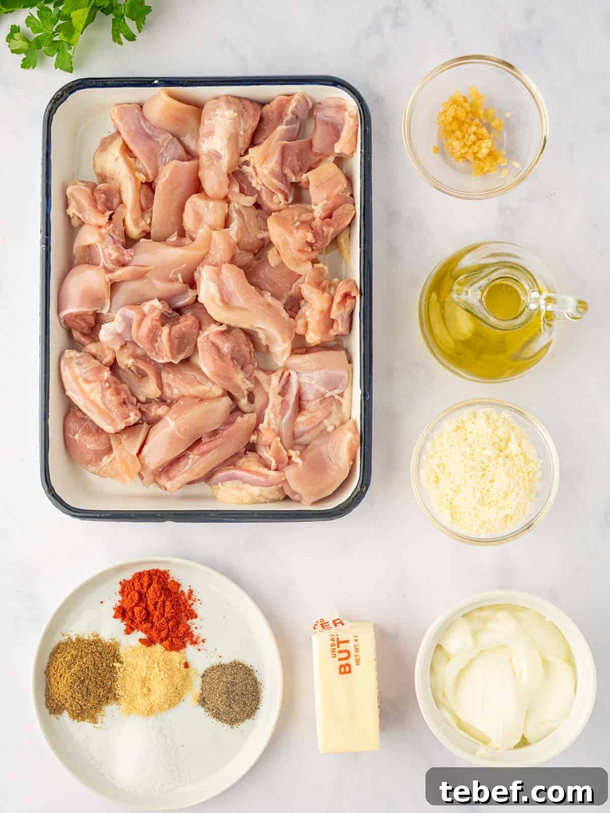 Juicy Oven-Baked Chicken Skewers: Simple Weeknight Recipe 3 Ingredients needed for oven chicken skewers.