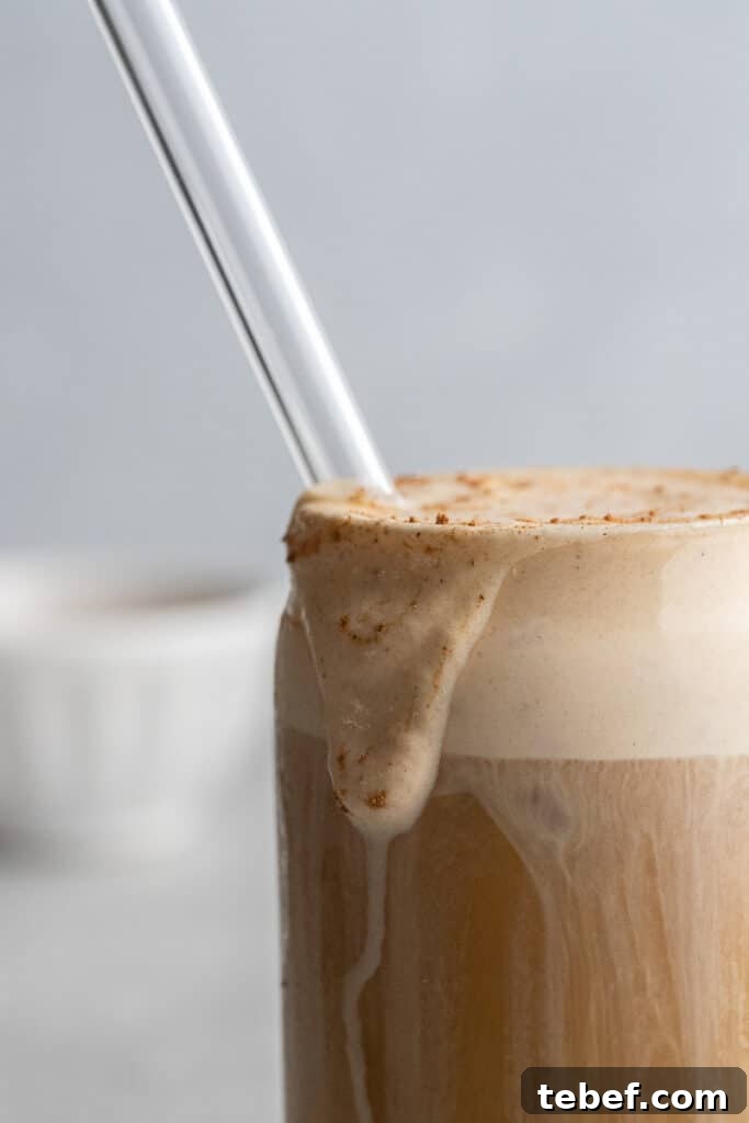 Close up shot of coffee drink