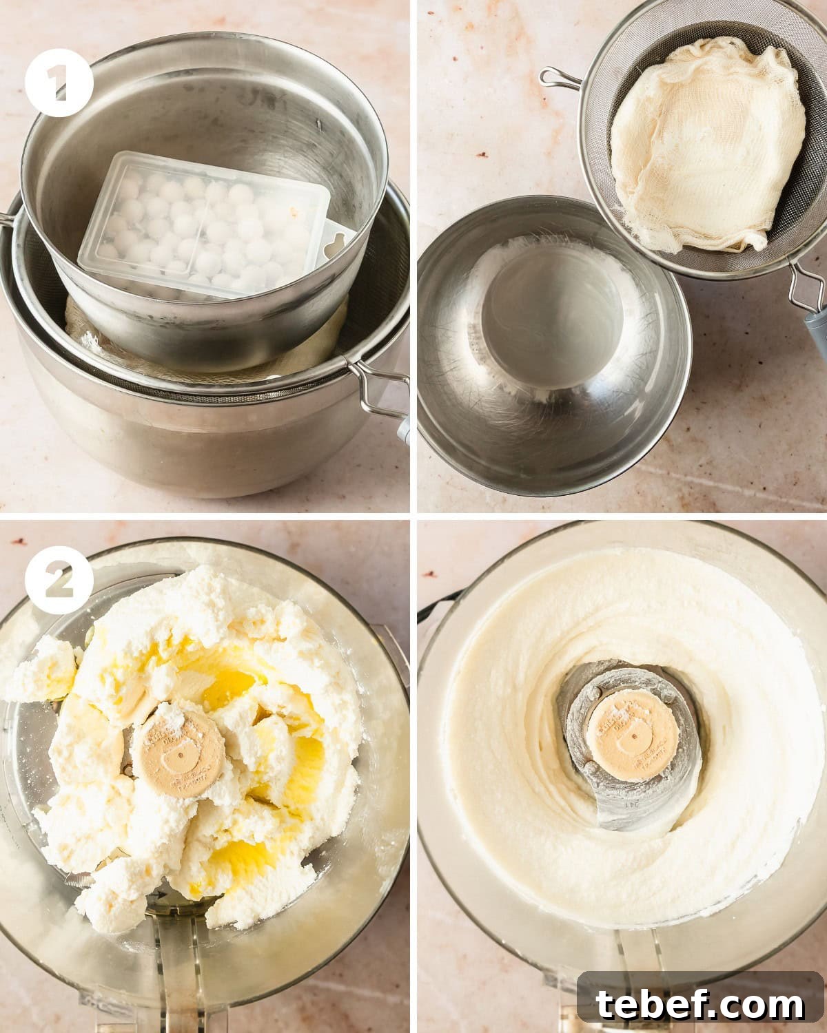 Creamy Whipped Ricotta Dip Recipe for Entertaining 4 Strain the ricotta and blend until smooth and fluffy.