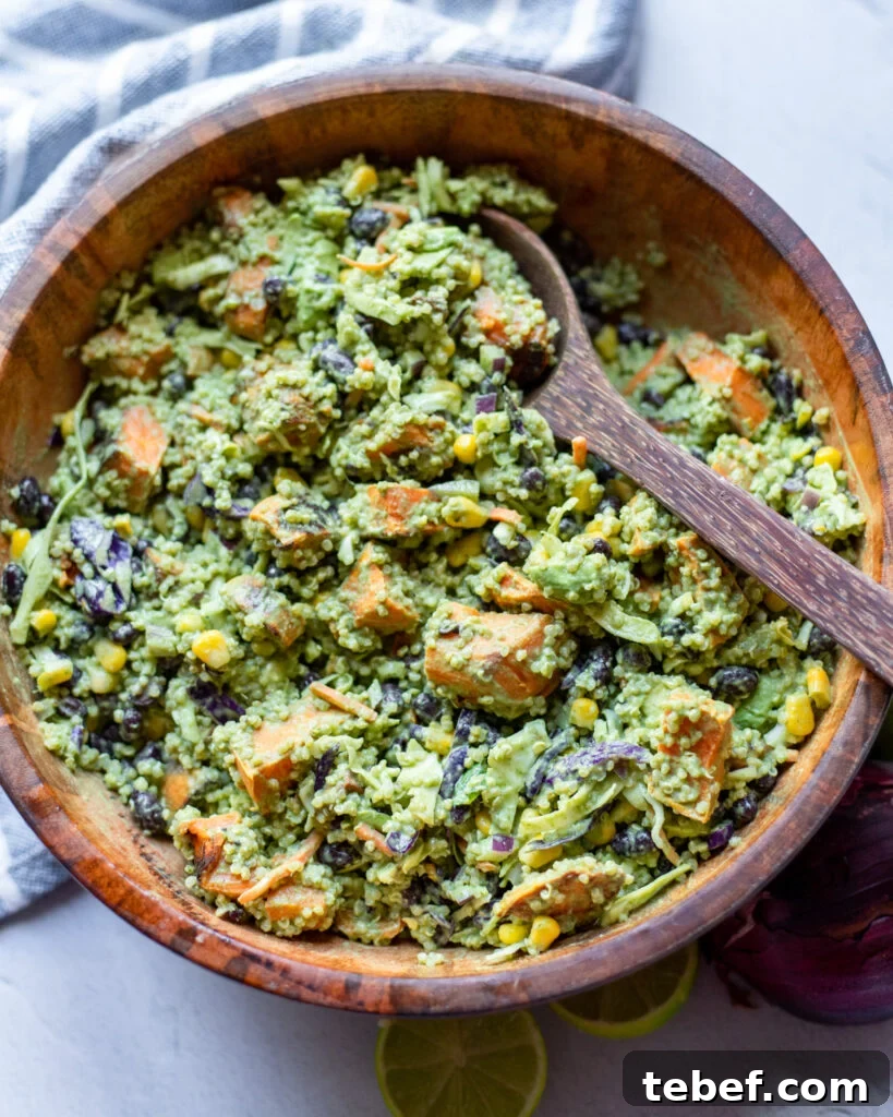 Southwest Quinoa and Black Bean Salad with Avocado Lime Dressing 2 image southwest quinoa&bean salad