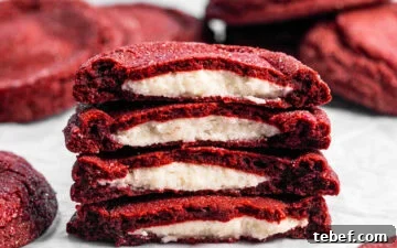 Red Velvet Cookies Stuffed with Cream Cheese — 8 Giant Cookies 6 img 39055 5