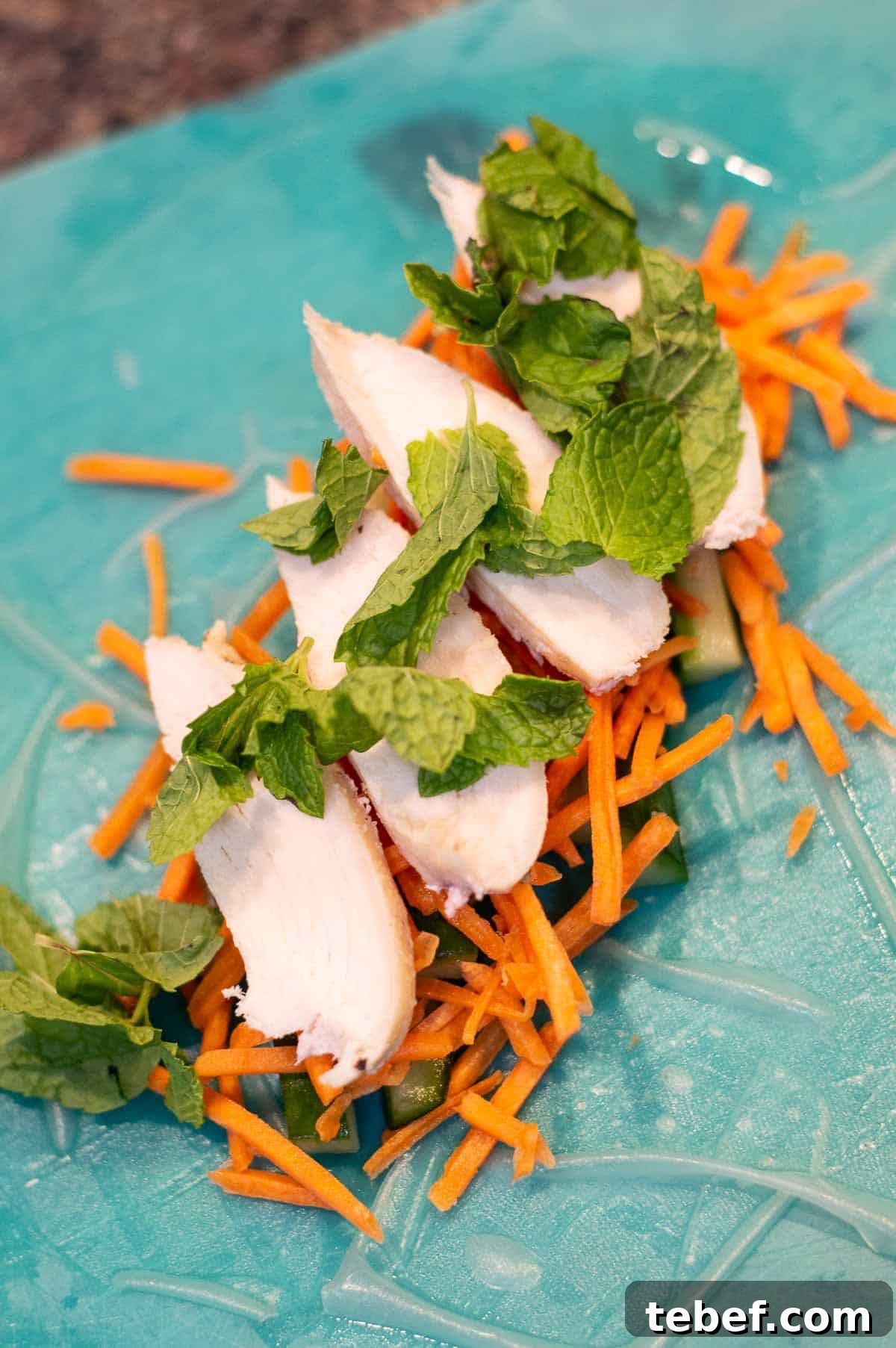 Gluten-Free Spring Rolls Ready in 10 Minutes 4 gluten free spring roll ingredients together before rolling