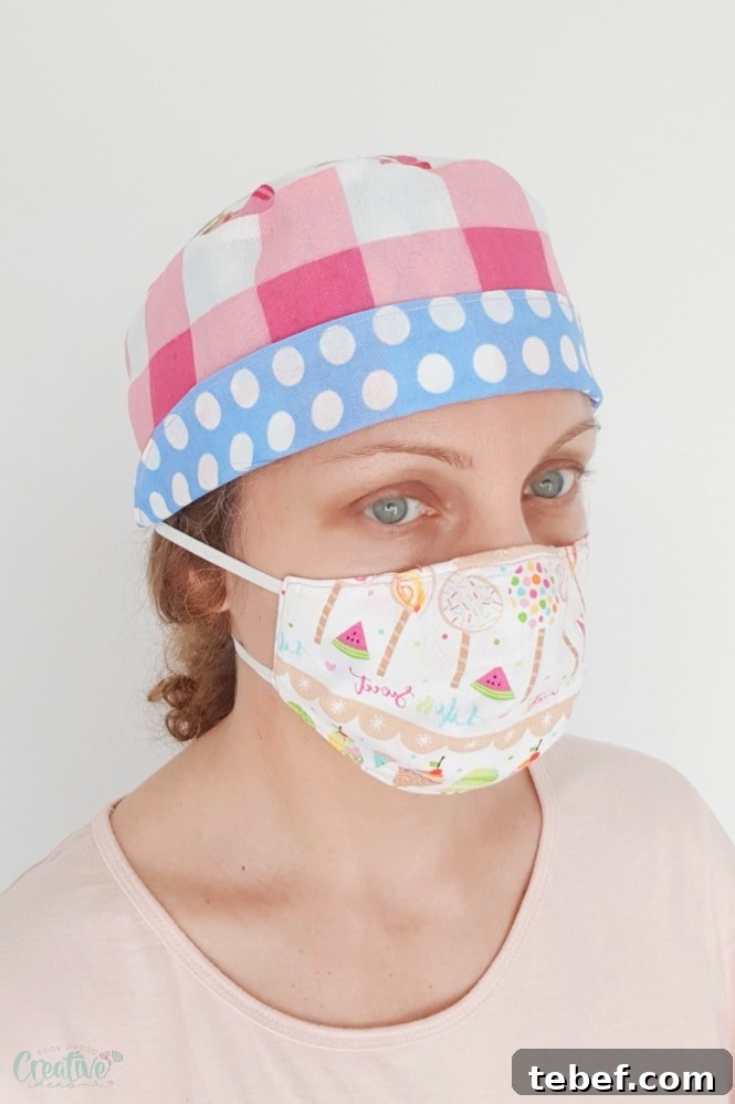 Reversible Scrub Cap Sewing Pattern (Free Download) 2 Surgical cap pattern