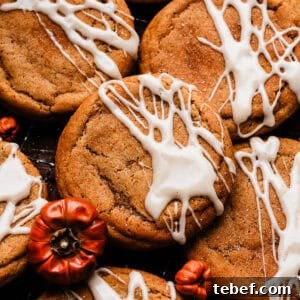 Chewy Pumpkin Cookies with Maple Glaze Recipe 14 A close-up of the chewy pumpkin cookies with maple glaze.