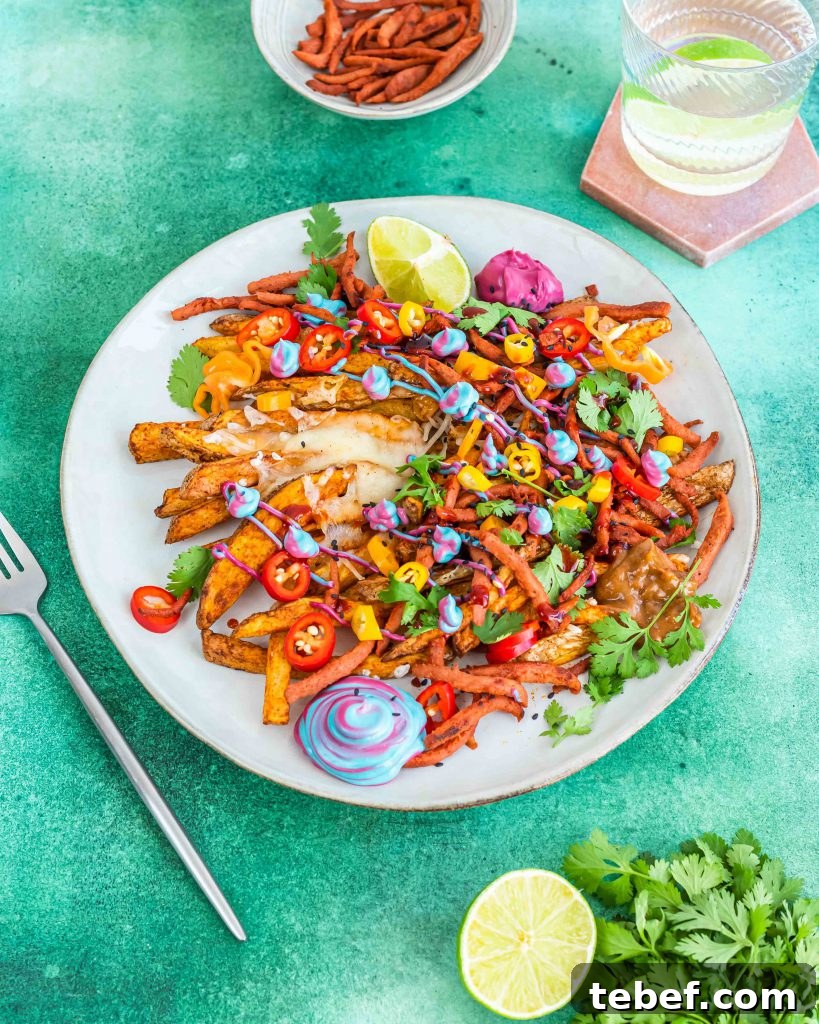 Loaded Cheddar Air Fryer Fries with Crispy Seasoning 2 Rainbow crispy airfryer fries