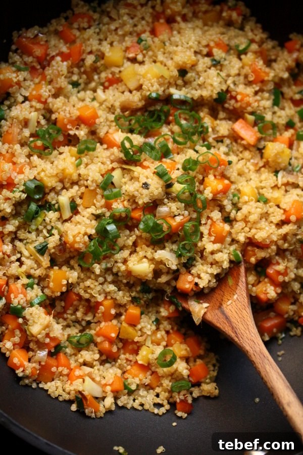 Quinoa Fried Rice Recipe: Gluten-Free, Flavorful Weeknight Meal 6 Quinoa Veggie Fried Rice with Egg and Scallions