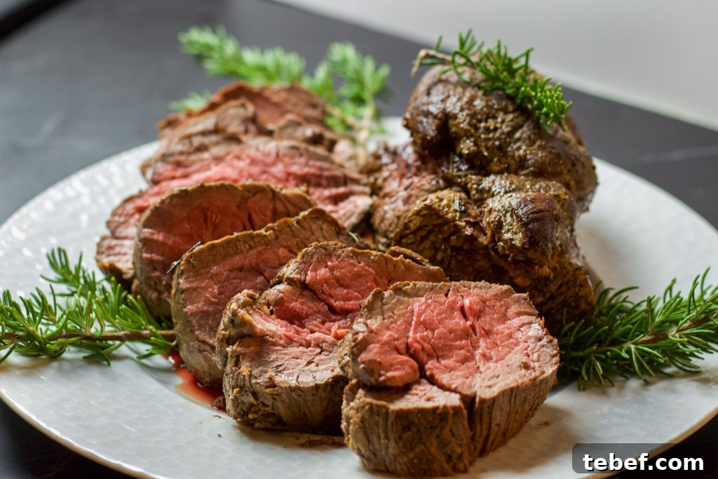 Herb-Crusted Rosemary Beef Tenderloin Recipe 8 sliced beef tenderloin with rosemary